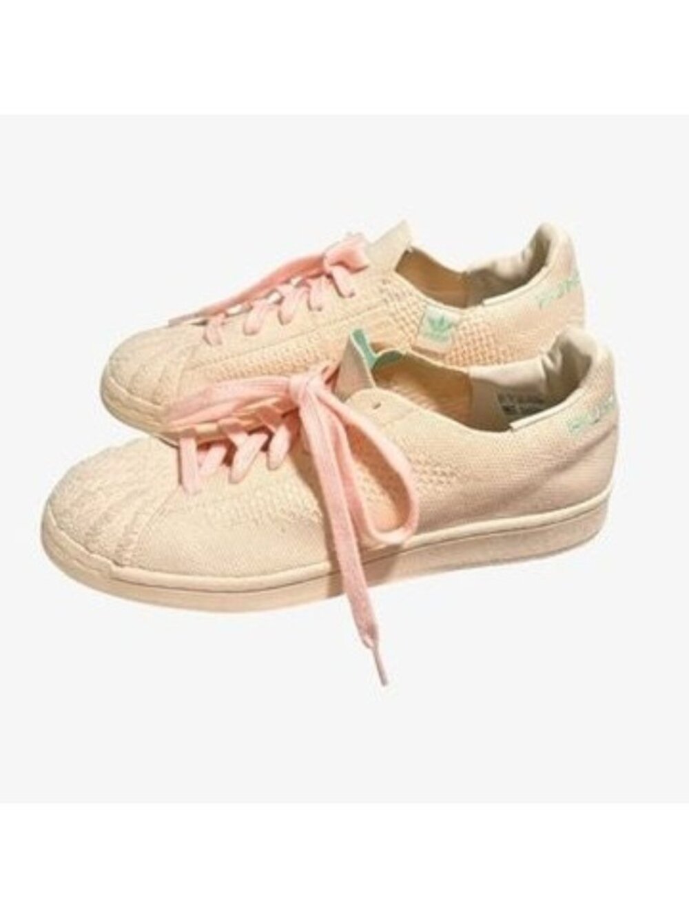 Adidas x PHARRELL Superstar Primeknit Sneakers Cream Pink M 6.5 W 8.5 Retro